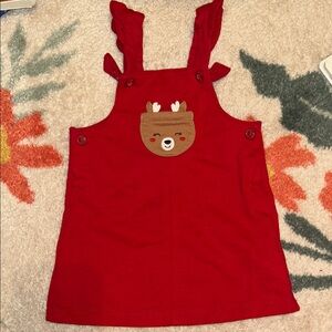 Carter's Red Overalls with Deer Design